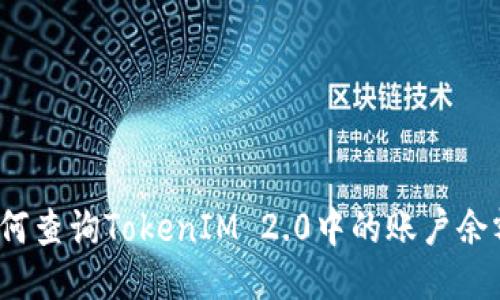 如何查询TokenIM 2.0中的账户余额？